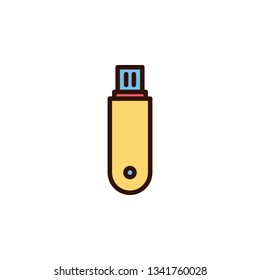 Flashdisk Icon Vector Illustration in Filled Style for Any Purpose