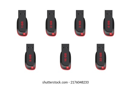 Flashdisk or pendrive vector illustration volume pack. Sandisk 3d illustration