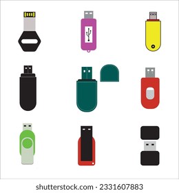 flashdisk set icon logo vector design
