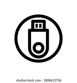 Flashdisk (Social and Messaging UI) icon outline vector. isolated on white background