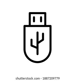 flashdisk storage vector line icon