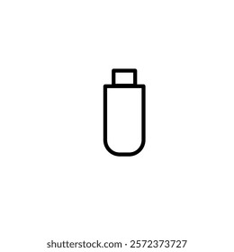 Flashdrive icon minimalist vector. Simple outline shape, sign symbol line art. Gadget icon