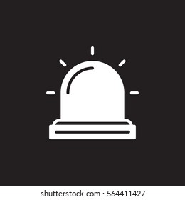 Flasher , Alarm lamp icon vector, filled flat sign, solid white pictogram isolated on black. Symbol, logo illustration
