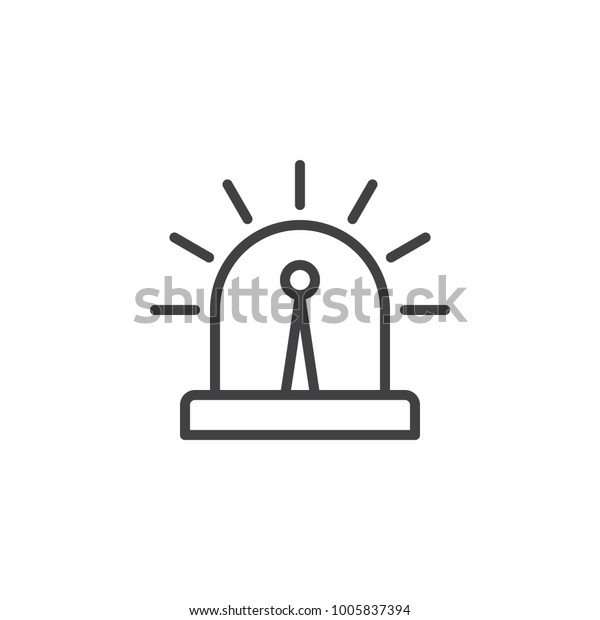 Flasher Alarm Light Line Icon Outline Stock Vector (Royalty Free ...