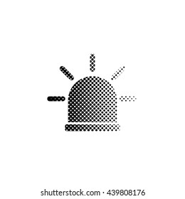 flasher - black vector icon;  halftone illustration