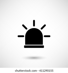 flasher - black vector icon  with shadow