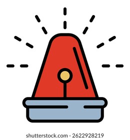 Flasher icon. Outline flasher vector icon color flat isolated on white