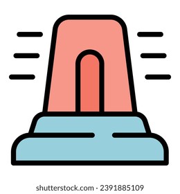 Vector de contorno de icono de destellador. Una sirena de emergencia. Color de flash claro