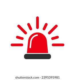 The flasher icon. Police and ambulance, alarm, beacon symbol. Flat Vector illustration