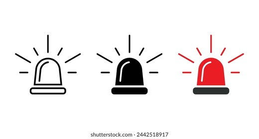 The flasher icon. Police and ambulance, alarm, beacon symbol. Siren vector icon