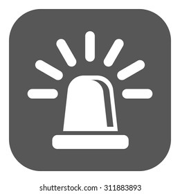 The flasher icon. Police and  ambulance, alarm, beacon symbol. Flat Vector illustration. Button
