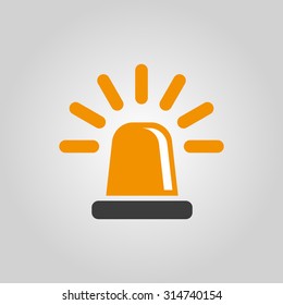 The flasher icon. Police and  ambulance, alarm, beacon symbol. Flat Vector illustration