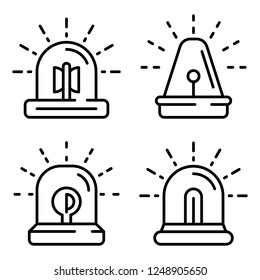 Flasher icon set. Outline set of flasher vector icons for web design isolated on white background