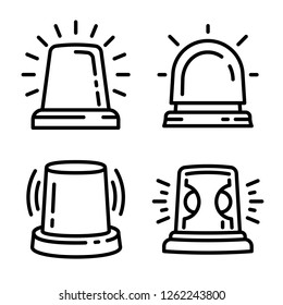 Flasher icon set. Outline set of flasher vector icons for web design isolated on white background