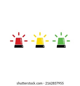 Flasher icon set ,Red , Yellow , Green . Vector illustration 