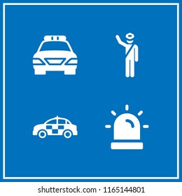 flasher icon. This set with siren, police and police car vector icons for mobile and web