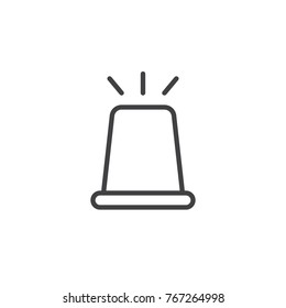 Flasher light line icon, outline vector sign, linear style pictogram isolated on white. Police ambulance flashing siren symbol, logo illustration. Editable stroke