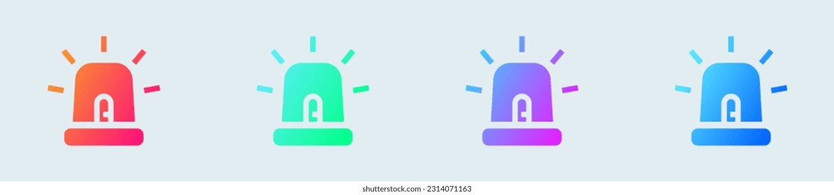 Flasher light solid icon in gradient colors. Emergency signs vector illustration.