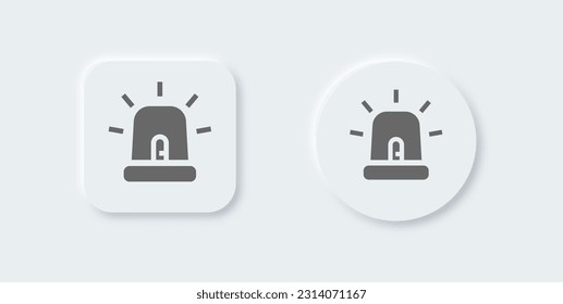 Flasher light solid icon in neomorphic design style. Emergency signs vector illustration.