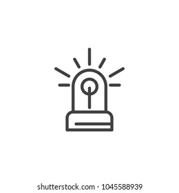 Flasher outline icon. linear style sign for mobile concept and web design. Siren light simple line vector icon. Symbol, logo illustration. Pixel perfect vector graphics