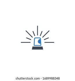Vektorillustration-Glyph-Icon in Verbindung mit Flasher. Einzeln auf weißem Hintergrund. Vektorillustration.