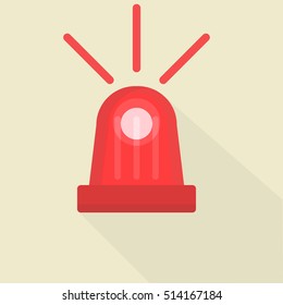 Flasher Siren Icon Flat Style Vector Illustration