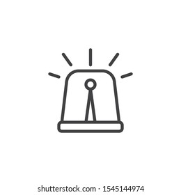 Flasher siren line icon. linear style sign for mobile concept and web design. Alarm flasher outline vector icon. Emergency symbol, logo illustration. Vector graphics