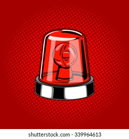 Flasher siren red color comic book style vector illustration