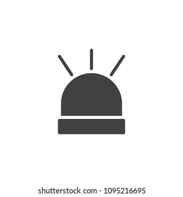 Flasher siren vector icon. filled flat sign for mobile concept and web design. Alarm signal simple solid icon. Symbol, logo illustration. Pixel perfect vector graphics