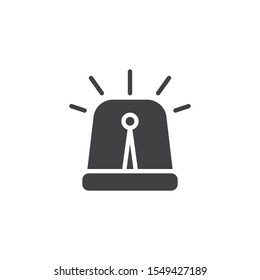 Flasher siren vector icon. filled flat sign for mobile concept and web design. Alarm flasher glyph icon. Symbol, logo illustration. Vector graphics