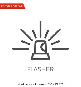 Flasher Thin Line Vector Icon. Flat Icon Isolated on the White Background. Editable Stroke EPS file. Vector illustration.