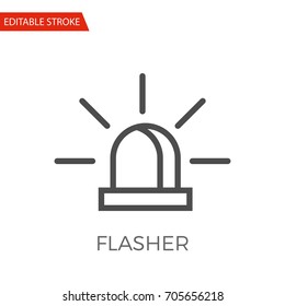 Flasher Thin Line Vector Icon. Flat Icon Isolated on the White Background. Editable Stroke EPS file. Vector illustration.