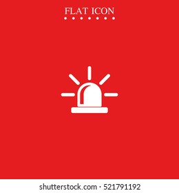 Flasher Vector Icon Isolated On Red Background.