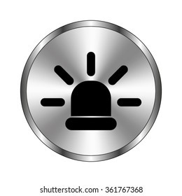 flasher - vector icon;  metal button