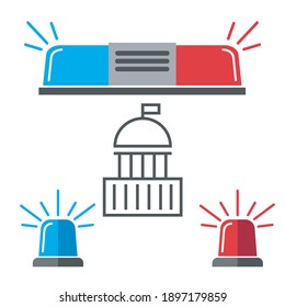 Flashing alarm signal. Flasher alert icon. Flashing light for police, ambulance