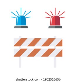 Flashing alarm signal. Flasher alert icon. Alarm icon flat vector