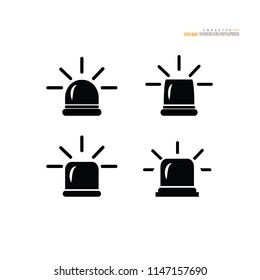 Flashing alarm signal. Police or ambulance  flasher siren. Flat style. Flasher alert icon.vector illustration.