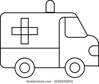 Flashing ambulance car vector icon. Emergency survive van sign, ambulance service icons, Silhouette medicine van, care medic support. Rescue symbol and emergency medical template design elements