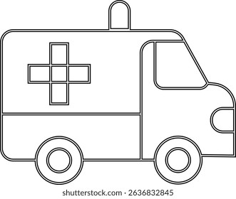 Flashing ambulance car vector icon. Emergency survive van sign, ambulance service icons, Silhouette medicine van, care medic support. Rescue symbol and emergency medical template design elements