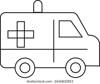 Flashing ambulance car vector icon. Emergency survive van sign, ambulance service icons, Silhouette medicine van, care medic support. Rescue symbol and emergency medical template design elements