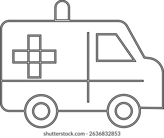 Flashing ambulance car vector icon. Emergency survive van sign, ambulance service icons, Silhouette medicine van, care medic support. Rescue symbol and emergency medical template design elements
