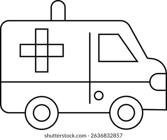 Flashing ambulance car vector icon. Emergency survive van sign, ambulance service icons, Silhouette medicine van, care medic support. Rescue symbol and emergency medical template design elements