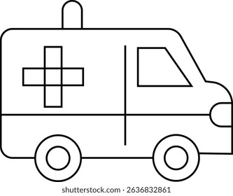 Flashing ambulance car vector icon. Emergency survive van sign, ambulance service icons, Silhouette medicine van, care medic support. Rescue symbol and emergency medical template design elements