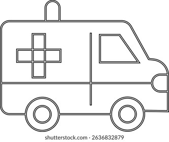 Flashing ambulance car vector icon. Emergency survive van sign, ambulance service icons, Silhouette medicine van, care medic support. Rescue symbol and emergency medical template design elements