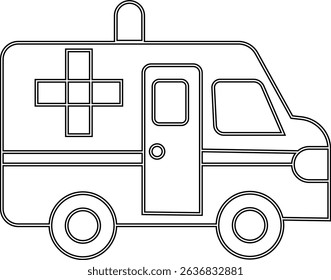 Flashing ambulance car vector icon. Emergency survive van sign, ambulance service icons, Silhouette medicine van, care medic support. Rescue symbol and emergency medical template design elements