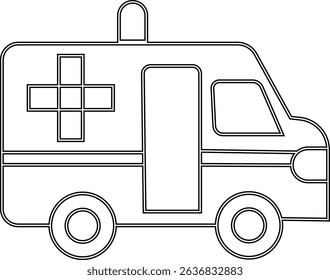 Flashing ambulance car vector icon. Emergency survive van sign, ambulance service icons, Silhouette medicine van, care medic support. Rescue symbol and emergency medical template design elements