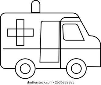 Flashing ambulance car vector icon. Emergency survive van sign, ambulance service icons, Silhouette medicine van, care medic support. Rescue symbol and emergency medical template design elements