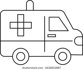 Flashing ambulance car vector icon. Emergency survive van sign, ambulance service icons, Silhouette medicine van, care medic support. Rescue symbol and emergency medical template design elements