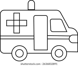 Flashing ambulance car vector icon. Emergency survive van sign, ambulance service icons, Silhouette medicine van, care medic support. Rescue symbol and emergency medical template design elements