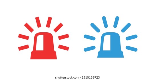 Ícone de beacon piscando. Ícone de um sinal especial ou luz piscando no telhado de um carro. Símbolo de polícia, ambulância ou mercadorias perigosas. Sinal luminoso do serviço de emergência ou avaria.